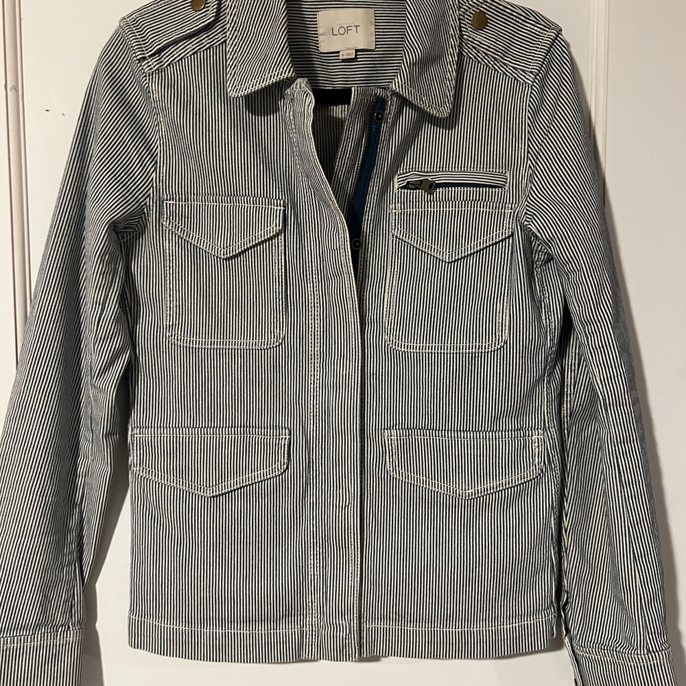 LOFT Women's Striped Jacket - Railroad Stripe